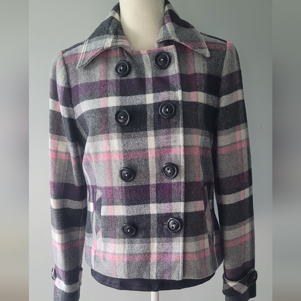 Ecu CAbi plaid pea coat